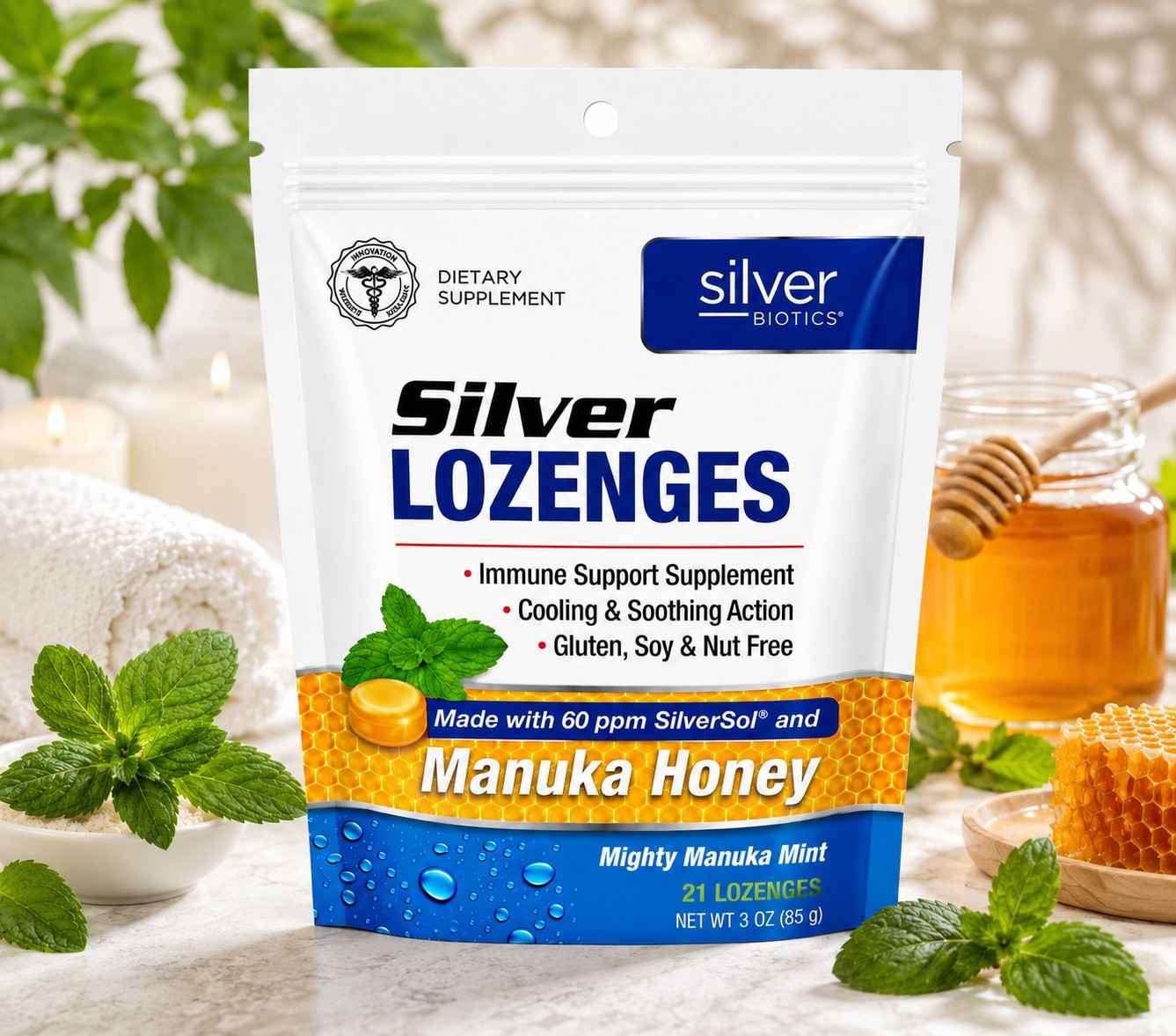 Silver Lozenges w/ Manuka Honey